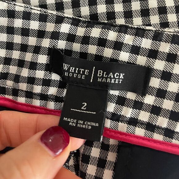 White House Black market black & white gingham print shorts - Picture 5 of 5